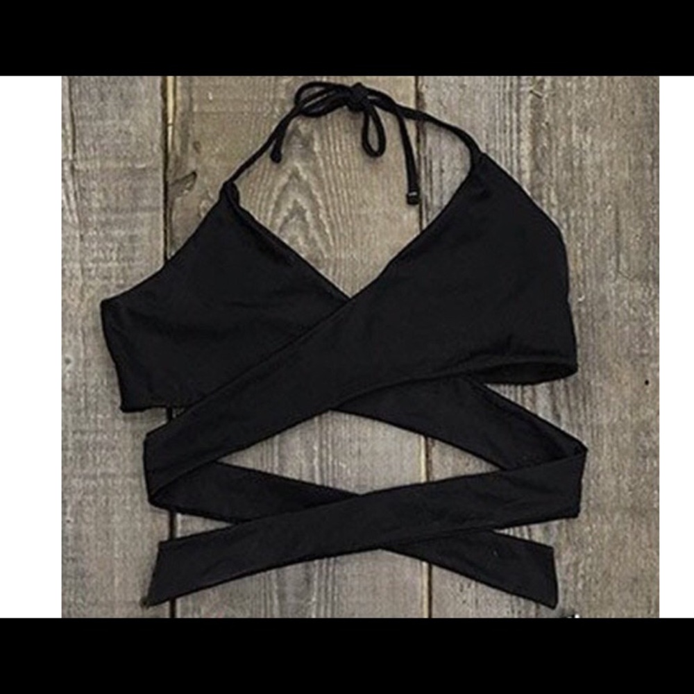 black bikini top